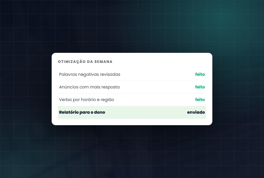 Otimização semanal: Dedicação de especialista